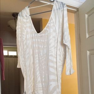 Woman’s zebra print sheer top Express Size L